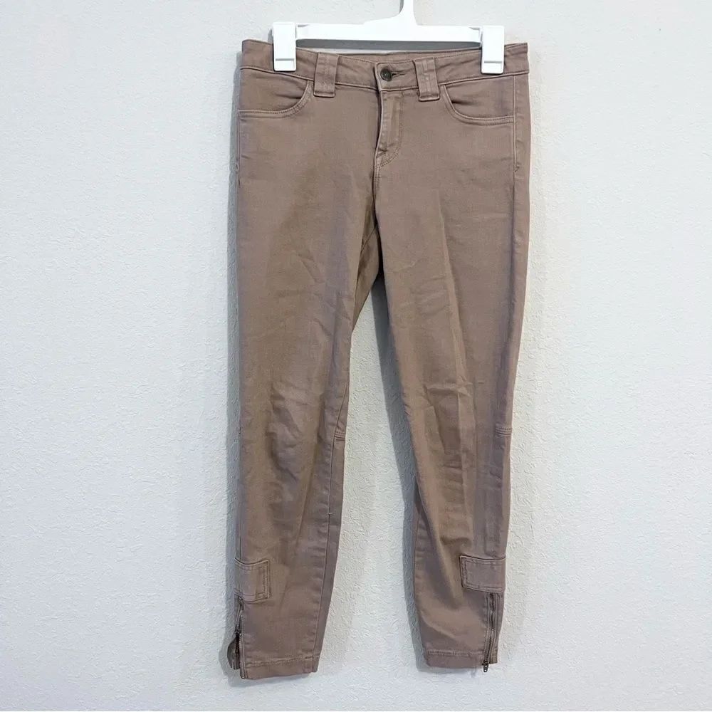 Vince Ankle Zip Cargo Pants Beige Khaki Size 26 Cotton Causal